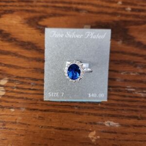 Kohl's Silver Ring with Blue Gemstone